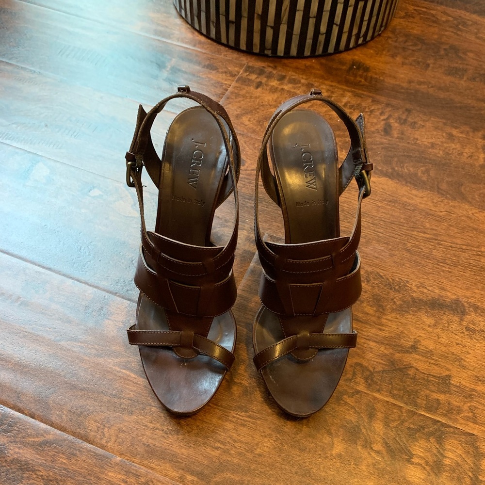 J Crew Leather 4” Sandals